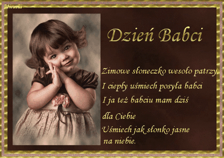 Malutka dziewczynka z życzeniami dla swojej babci